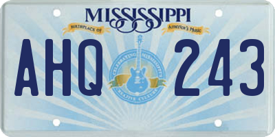 MS license plate AHQ243