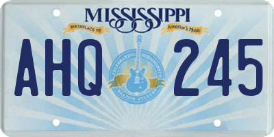 MS license plate AHQ245