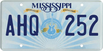 MS license plate AHQ252