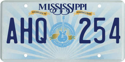 MS license plate AHQ254