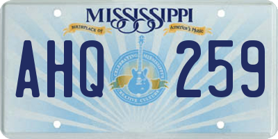 MS license plate AHQ259