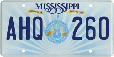 MS license plate AHQ260