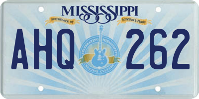 MS license plate AHQ262