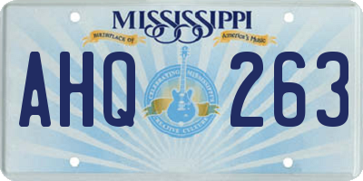 MS license plate AHQ263