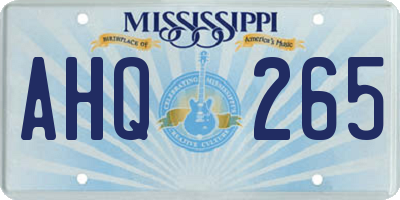 MS license plate AHQ265