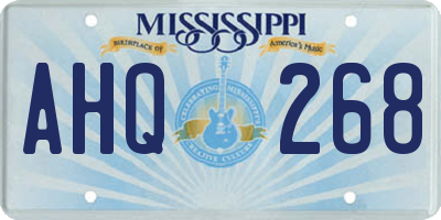 MS license plate AHQ268