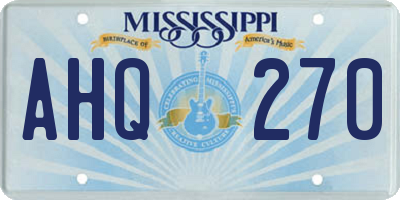 MS license plate AHQ270