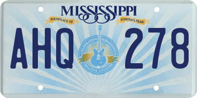 MS license plate AHQ278