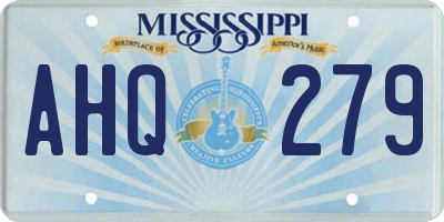 MS license plate AHQ279