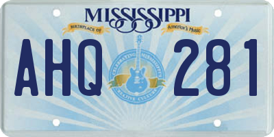 MS license plate AHQ281