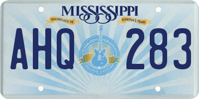 MS license plate AHQ283