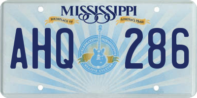 MS license plate AHQ286