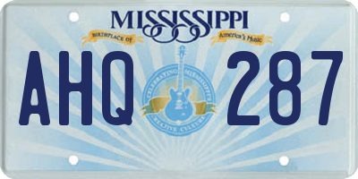 MS license plate AHQ287
