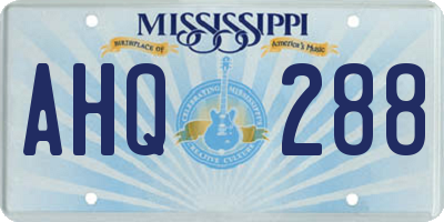 MS license plate AHQ288