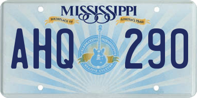 MS license plate AHQ290