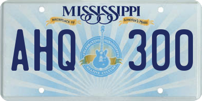 MS license plate AHQ300