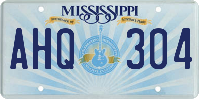 MS license plate AHQ304