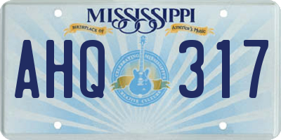 MS license plate AHQ317