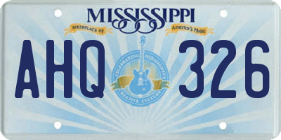 MS license plate AHQ326