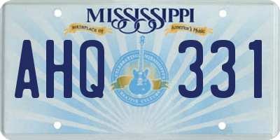 MS license plate AHQ331