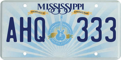 MS license plate AHQ333