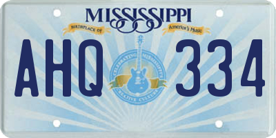 MS license plate AHQ334