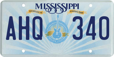 MS license plate AHQ340