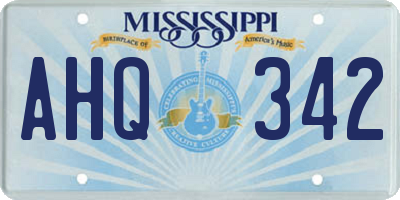 MS license plate AHQ342