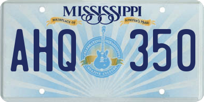 MS license plate AHQ350