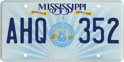 MS license plate AHQ352