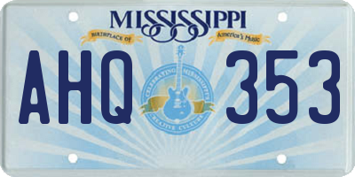 MS license plate AHQ353