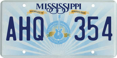 MS license plate AHQ354