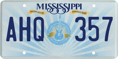 MS license plate AHQ357