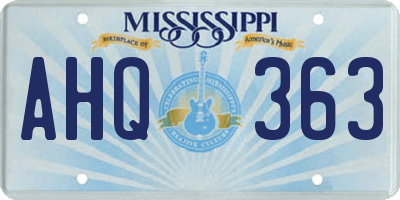 MS license plate AHQ363