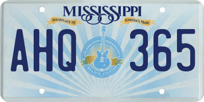 MS license plate AHQ365