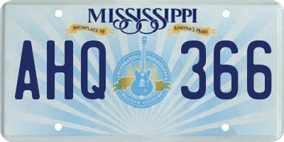 MS license plate AHQ366