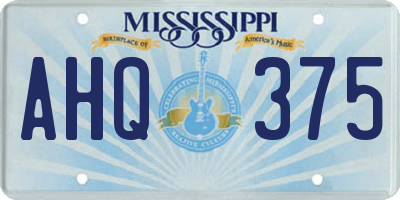 MS license plate AHQ375