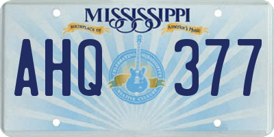 MS license plate AHQ377