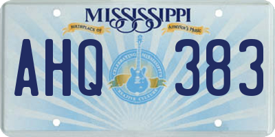 MS license plate AHQ383