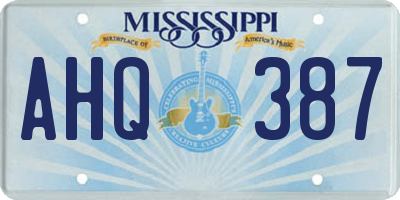 MS license plate AHQ387