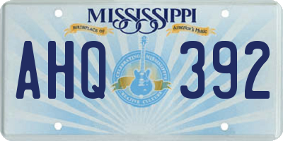 MS license plate AHQ392