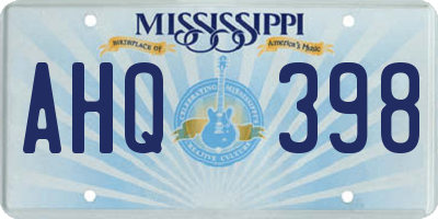 MS license plate AHQ398
