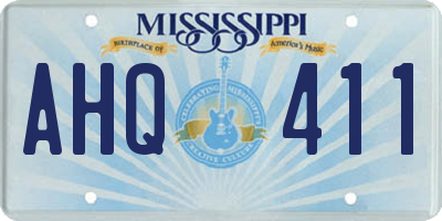MS license plate AHQ411