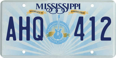 MS license plate AHQ412