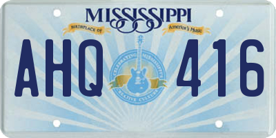 MS license plate AHQ416