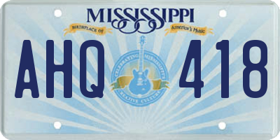 MS license plate AHQ418