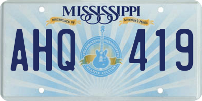 MS license plate AHQ419