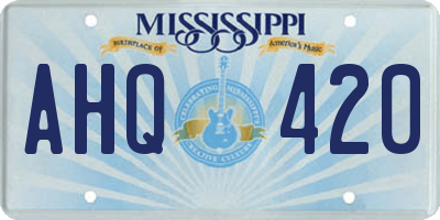 MS license plate AHQ420