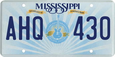 MS license plate AHQ430