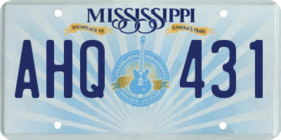 MS license plate AHQ431